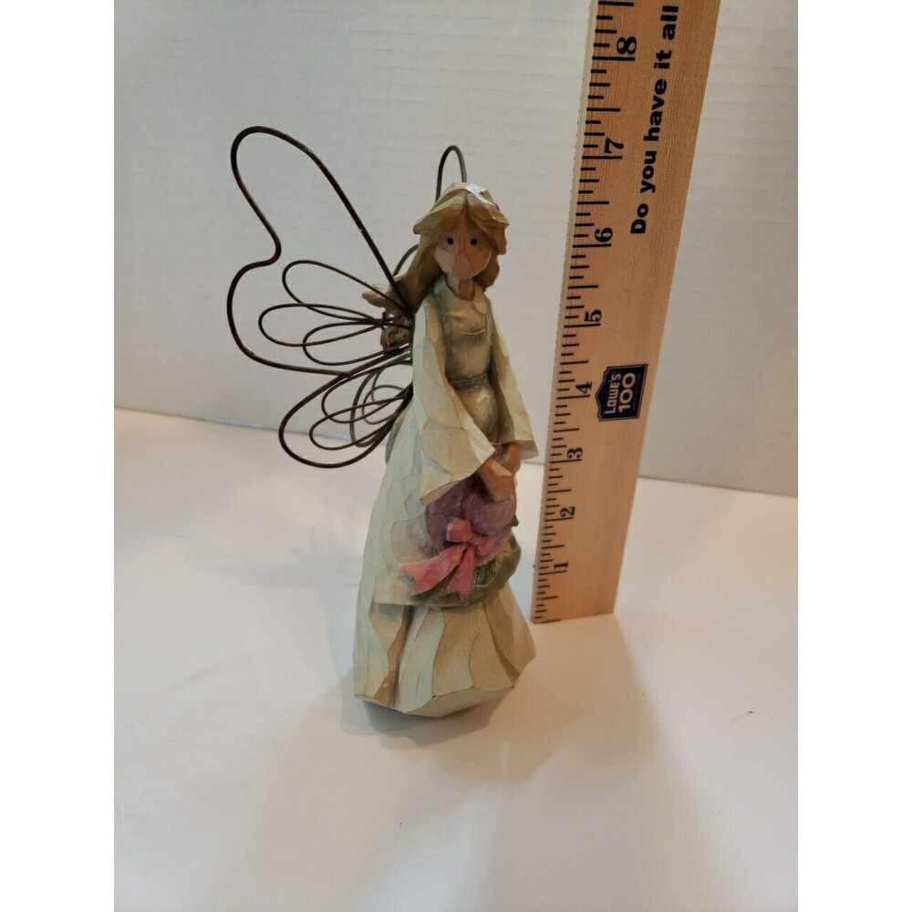 Angel Holding Her Spring Bonnet  7" HighGANZ Resin Wood Carving - Picture 2 of 6